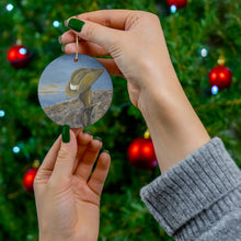 Load image into Gallery viewer, Original artwork front, description on back. Thick high-quality porcelain. 7cm diameter. Comes w/ ribbon by Kerry Sandhu Art
