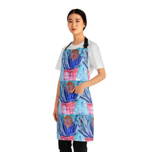Load image into Gallery viewer, Apron - lightweight, silky finish 100% polyester, two front pockets. Many original artwork designs by Kerry Sandhu Art
