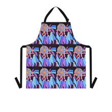 Load image into Gallery viewer, Apron - lightweight, silky finish 100% polyester, two front pockets. Many original artwork designs by Kerry Sandhu Art
