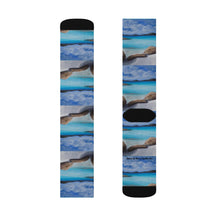 Load image into Gallery viewer, Step out in style with these funky socks! 3 sizes. Ribbed tube, cushioned bottoms, sublimated print by Kerry Sandhu Art
