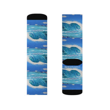 Load image into Gallery viewer, Step out in style with these funky socks! 3 sizes. Ribbed tube, cushioned bottoms, sublimated print by Kerry Sandhu Art
