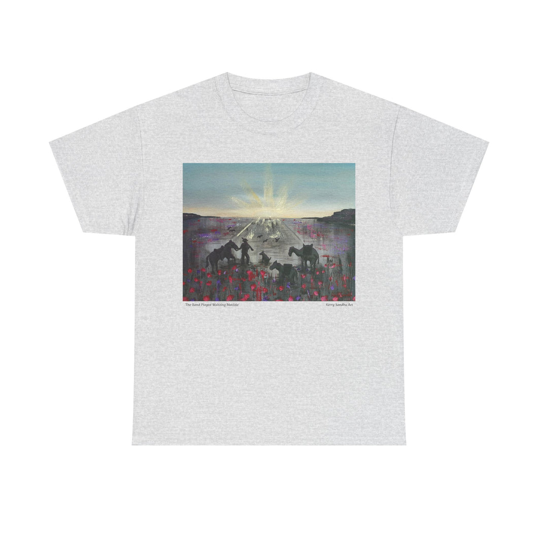 The Band Played Waltzing Matilda - Unisex HEAVY COTTON TEE - by Kerry Sandhu Art