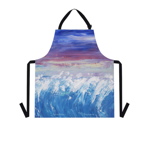 Apron - lightweight, silky finish 100% polyester, two front pockets. Many original artwork designs by Kerry Sandhu Art