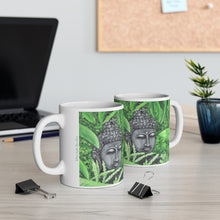 Load image into Gallery viewer, 11oz BPA, lead-free, microwave/dishwasher safe, white ceramic, vivid colours. Many original artworks by Kerry Sandhu Art
