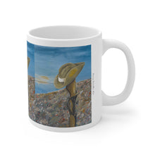 Load image into Gallery viewer, 11oz BPA, lead-free, microwave/dishwasher safe, white ceramic, vivid colours. Many original artworks by Kerry Sandhu Art
