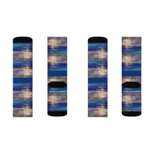 Load image into Gallery viewer, Step out in style with these funky socks! 3 sizes. Ribbed tube, cushioned bottoms, sublimated print by Kerry Sandhu Art
