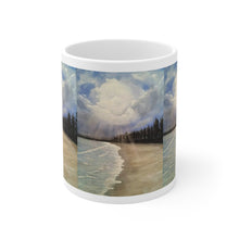 Load image into Gallery viewer, 11oz BPA, lead-free, microwave/dishwasher safe, white ceramic, vivid colours. Many original artworks by Kerry Sandhu Art

