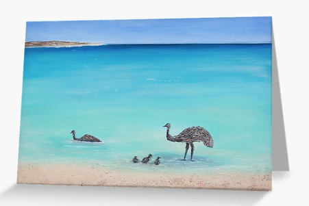 Surfin' Bird - BLANK CARD - by Kerry Sandhu Art
