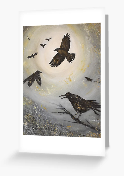 Come Join The Murder - BLANK CARD - by Kerry Sandhu Art
