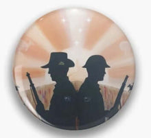 Load image into Gallery viewer, Collectible pins designed from original paintings inspired by the ANZAC Legacy. 7 designs available by Kerry Sandhu Art
