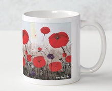 Load image into Gallery viewer, For The Fallen - CERAMIC MUG - Designed from original ANZAC Day artwork - red poppies
