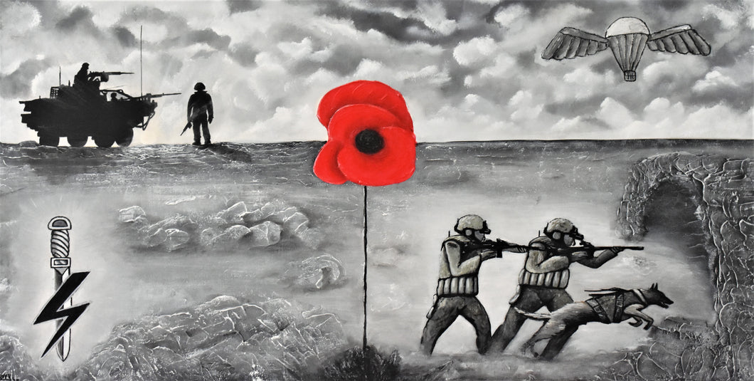 'Brothers in Arms' This very special commissioned piece for an ex serving member of the British Military by Kerry Sandhu Art