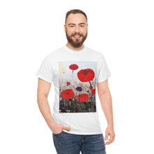 Load image into Gallery viewer, For The Fallen - Unisex HEAVY COTTON TEE - Designed from Original Anzac Day artwork (Image on front)
