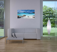 Load image into Gallery viewer, Original painting of a tranquil ocean/ beach scene in Denmark in the South West of Western Australia by Kerry Sandhu Art
