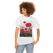 Load image into Gallery viewer, For The Fallen - Unisex HEAVY COTTON TEE - Designed from Original Anzac Day artwork (Image on front)
