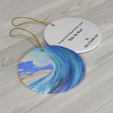 Load image into Gallery viewer, Ride the Wave - CERAMIC ORNAMENT - Designed from Original Artwork
