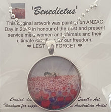 Load image into Gallery viewer, Benedictus - 30mm SILVER PENDANT &amp; NECKLACE - Designed from original ANZAC Day artwork
