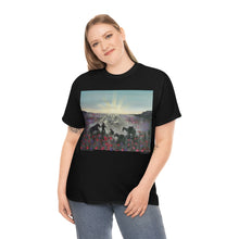 Load image into Gallery viewer, The Band Played Waltzing Matilda - Unisex HEAVY COTTON TEE - Designed from Original Anzac Day artwork (Image on front)
