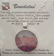 Load image into Gallery viewer, Benedictus - 25mm SILVER PENDANT &amp; NECKLACE - Designed from original ANZAC Day artwork
