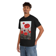 Load image into Gallery viewer, For The Fallen - Unisex HEAVY COTTON TEE - Designed from Original Anzac Day artwork (Image on front)
