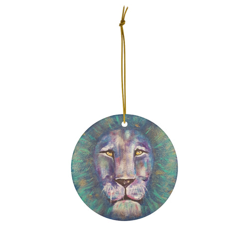 Original artwork front, description on back. Thick high-quality porcelain. 7cm diameter. Comes w/ ribbon by Kerry Sandhu Art