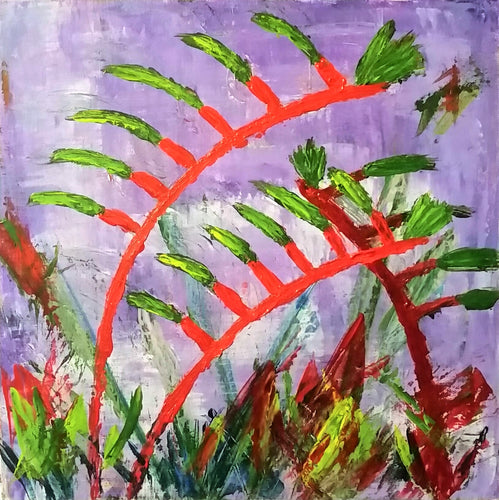 Original painting of kangaroo paw plants by Kerry Sandhu Art