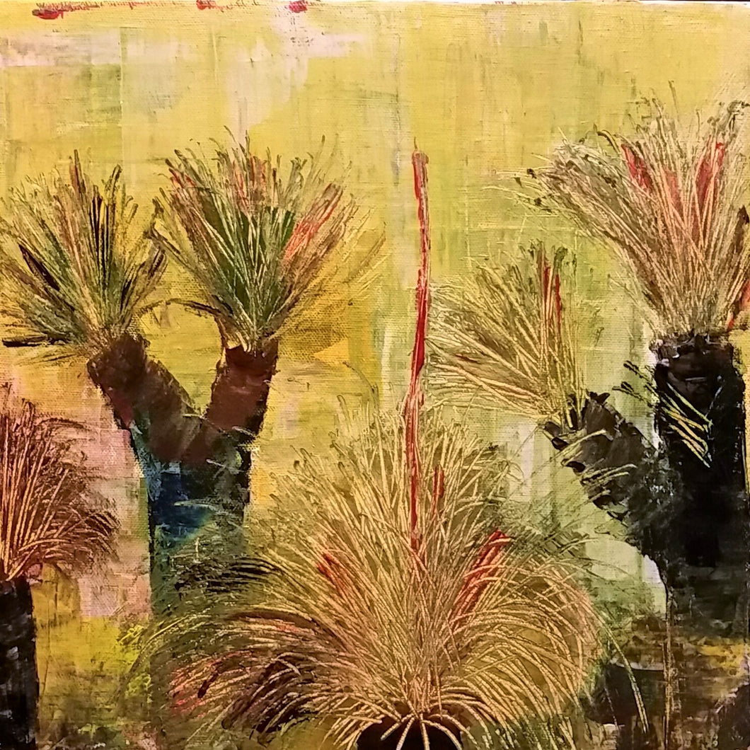 Original painting of grass trees