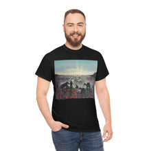 Load image into Gallery viewer, The Band Played Waltzing Matilda - Unisex HEAVY COTTON TEE - Designed from Original Anzac Day artwork (Image on front)
