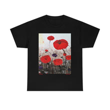 Load image into Gallery viewer, For The Fallen - Unisex HEAVY COTTON TEE - Designed from Original Anzac Day artwork (Image on front)

