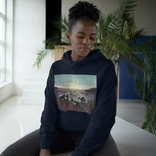 Load image into Gallery viewer, The Band Played Waltzing Matilda - UNISEX HOODIE - Designed from Original ANZAC Day artwork (Image on front)
