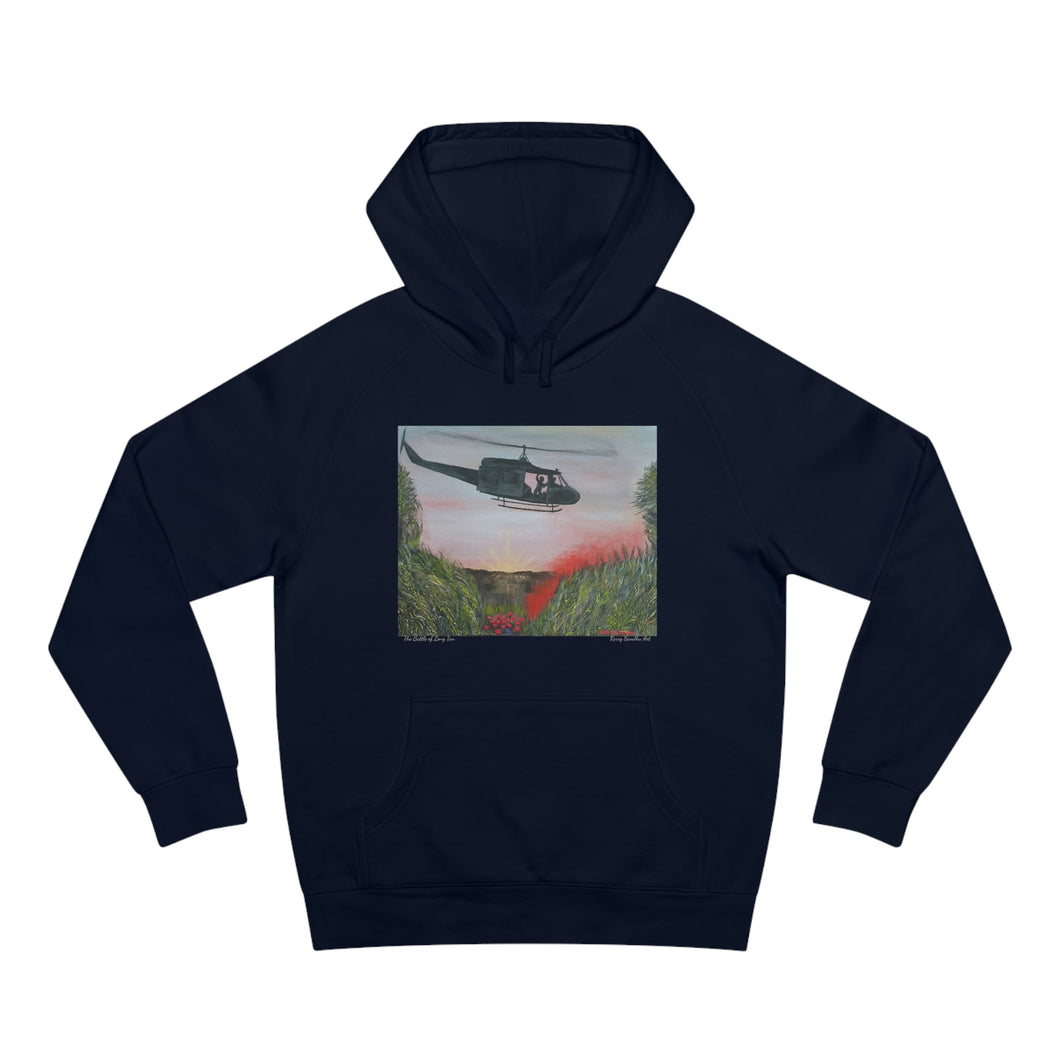 Hoodie 80/20 cotton/polyester anti-pill fleece, has a kangaroo pocket, sleeve cuff ribbing & is preshrunk by Kerry Sandhu Art