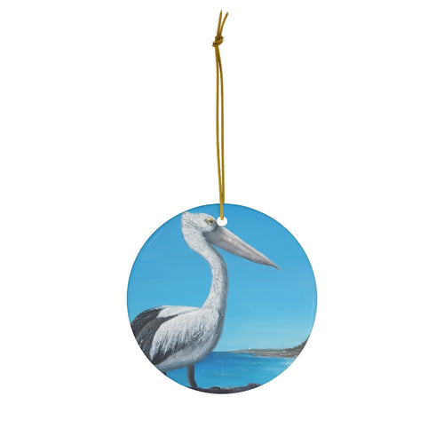 Original artwork front, description on back. Thick high-quality porcelain. 7cm diameter. Comes w/ ribbon by Kerry Sandhu Art
