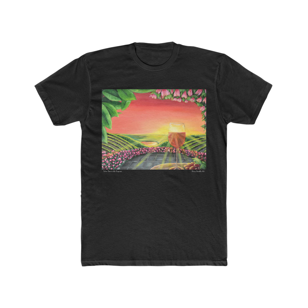 Wine Time in the Ferguson - Unisex COTTON CREW TEE - Designed from original artwork