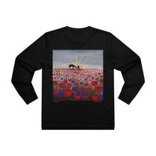 Load image into Gallery viewer, Benedictus - UNISEX LONGSLEEVE TEE - Designed from original ANZAC Day artwork (Image on front)
