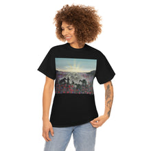 Load image into Gallery viewer, The Band Played Waltzing Matilda - Unisex HEAVY COTTON TEE - Designed from Original Anzac Day artwork (Image on front)
