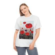 Load image into Gallery viewer, For The Fallen - Unisex HEAVY COTTON TEE - Designed from Original Anzac Day artwork (Image on front)
