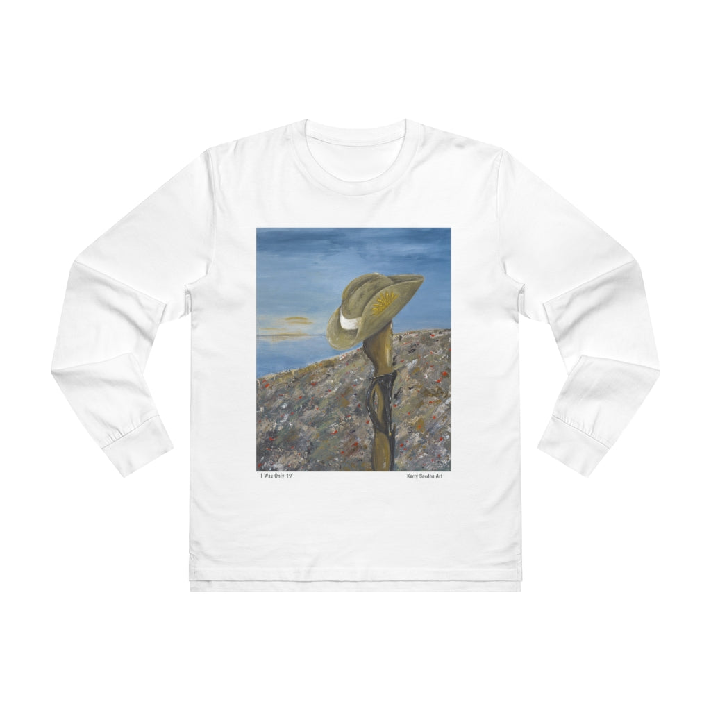 I Was Only 19 - UNISEX LONGSLEEVE TEE - Designed from original ANZAC Day artwork (Image on front)