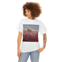 Load image into Gallery viewer, Benedictus - Unisex HEAVY COTTON TEE - Designed from Original Anzac Day artwork (Image on front)
