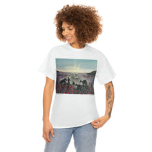 Load image into Gallery viewer, The Band Played Waltzing Matilda - Unisex HEAVY COTTON TEE - Designed from Original Anzac Day artwork (Image on front)
