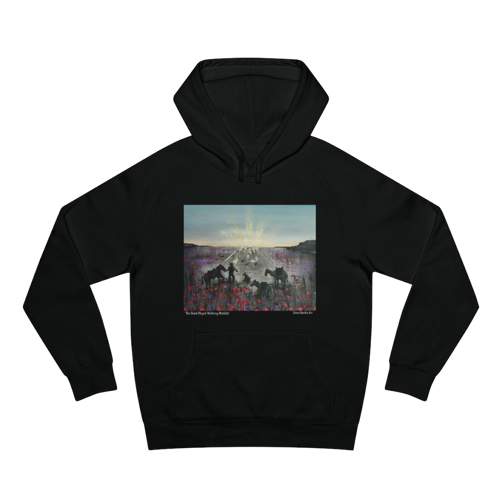 The Band Played Waltzing Matilda - UNISEX HOODIE - Designed from Original ANZAC Day artwork (Image on front)