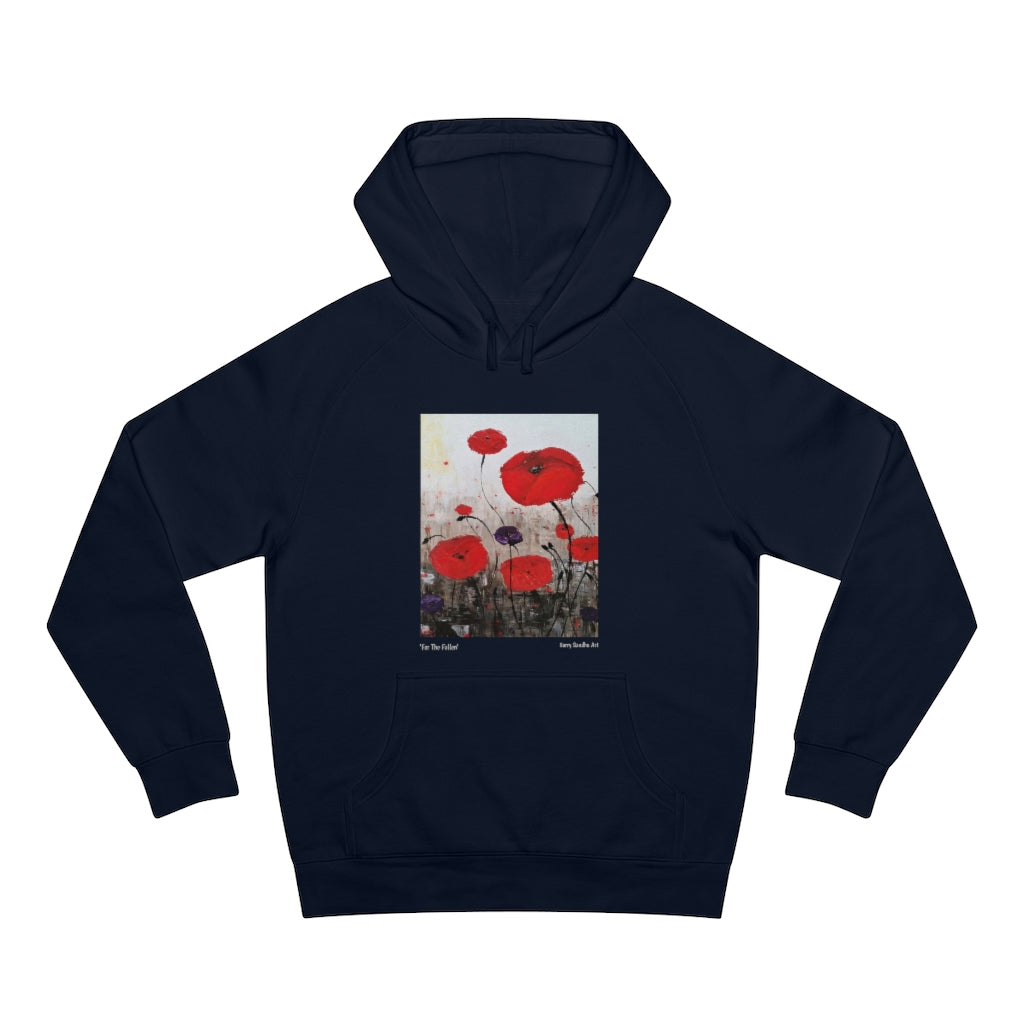 For The Fallen - UNISEX HOODIE - Designed from Original ANZAC Day artwork (Image on front)