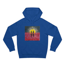 Load image into Gallery viewer, Hoodie 80/20 cotton/polyester anti-pill fleece, has a kangaroo pocket, sleeve cuff ribbing &amp; is preshrunk by Kerry Sandhu Art
