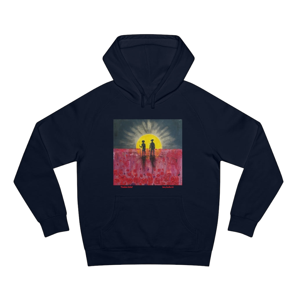 Freedom Called - UNISEX HOODIE - Designed from Original ANZAC Day artwork (Image on front)