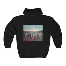 Load image into Gallery viewer, The Band Played Waltzing Matilda - Unisex  ZIP UP HOODIE - Designed from Original ANZAC Day artwork (Image on back)
