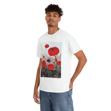 Load image into Gallery viewer, For The Fallen - Unisex HEAVY COTTON TEE - Designed from Original Anzac Day artwork (Image on front)
