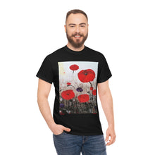 Load image into Gallery viewer, For The Fallen - Unisex HEAVY COTTON TEE - Designed from Original Anzac Day artwork (Image on front)
