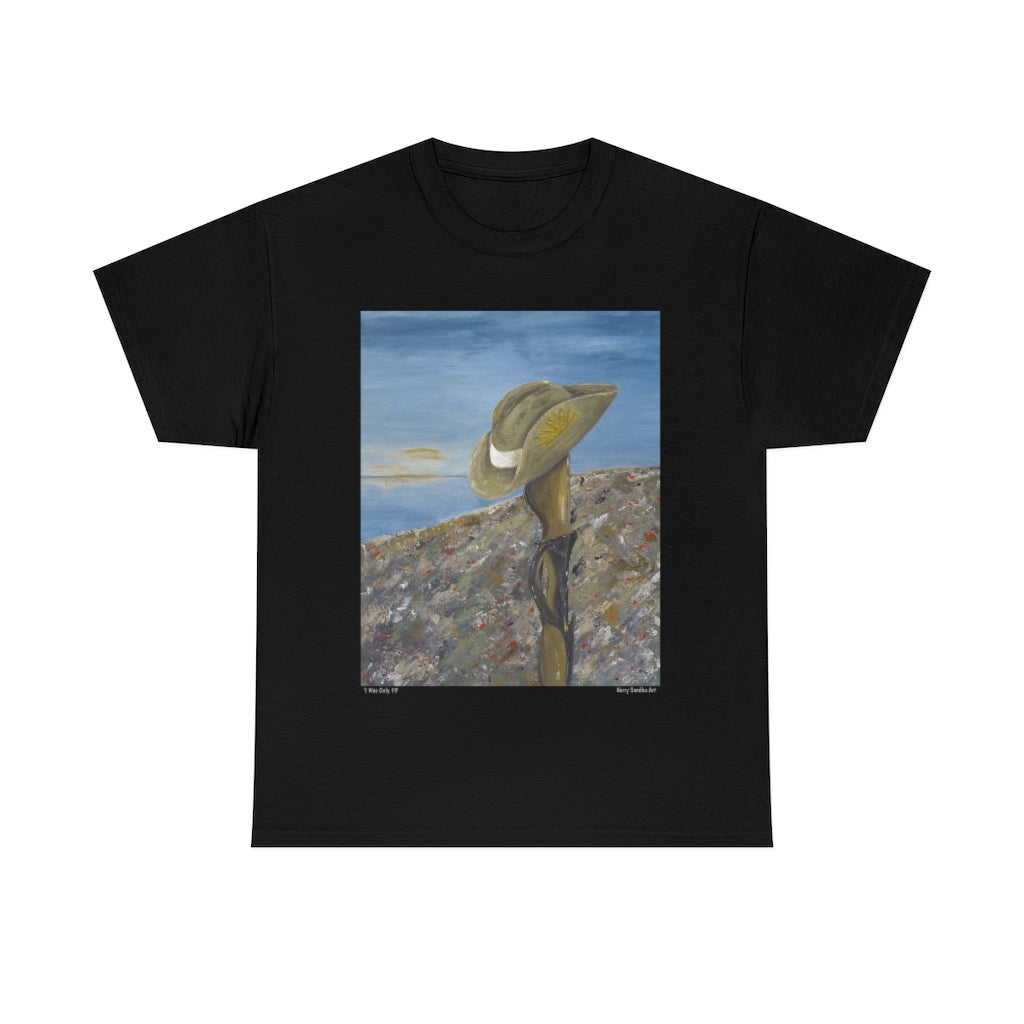 I Was Only 19 - Unisex HEAVY COTTON TEE - Designed from Original Anzac Day artwork (Image on front)