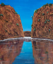 Load image into Gallery viewer, Original painting of Horizontal Falls in the North West of Western Australia and it&#39;s reflection in the water
