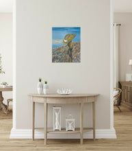 Load image into Gallery viewer, Original painting of a Digger&#39;s slouch hat resting on a gun with an ANZAC inspired Crest by Kerry Sandhu Art
