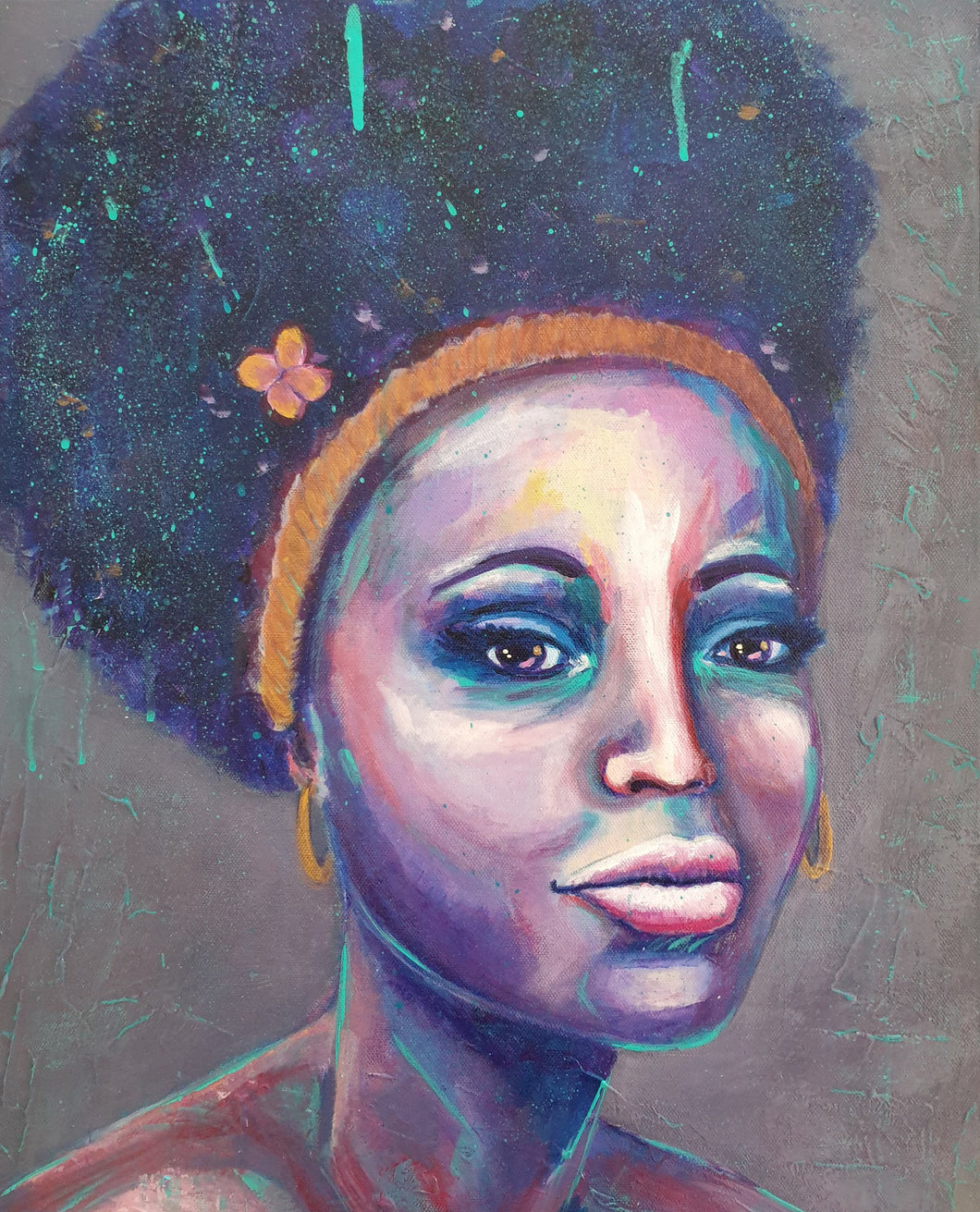 Original portrait painting of an african american woman